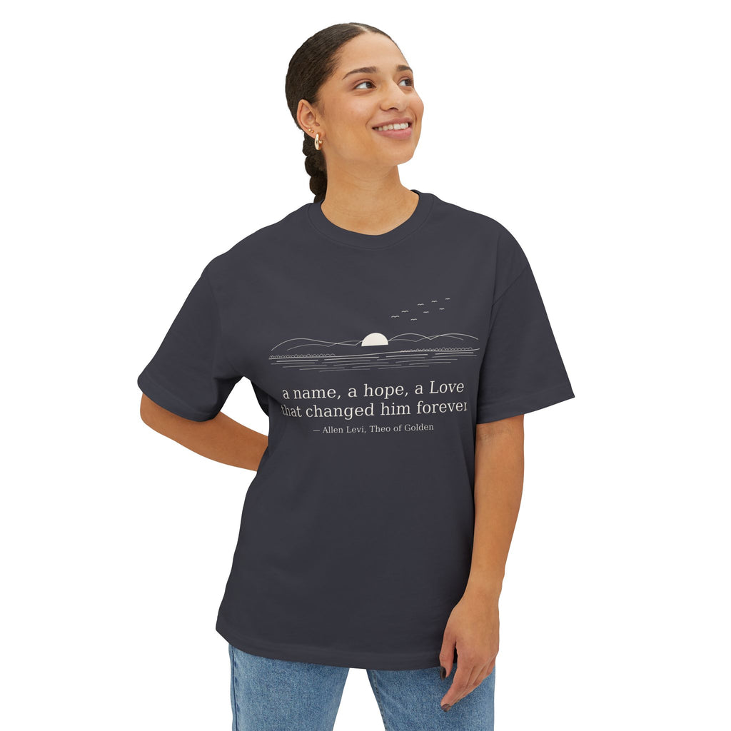 Minimalist Tiny Sun Boxy Tee — Oversized White Casual T-Shirt