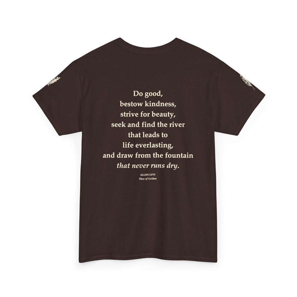 Inspirational Feather Tee — "Do good, bestow kindness" Quote T-Shirt