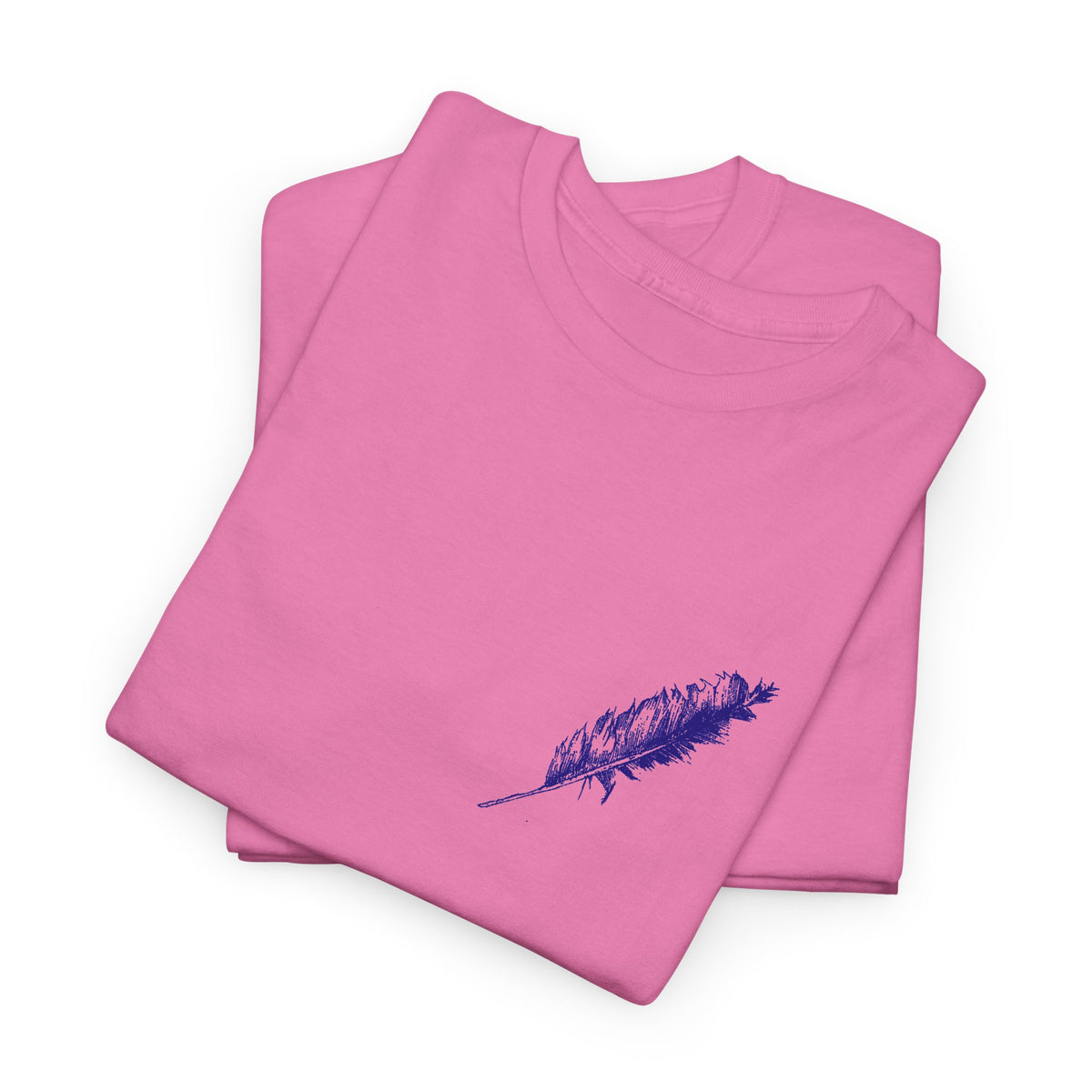 Inspirational Feather Tee — "Seek and find the river that leads to life everlasting" Back Print