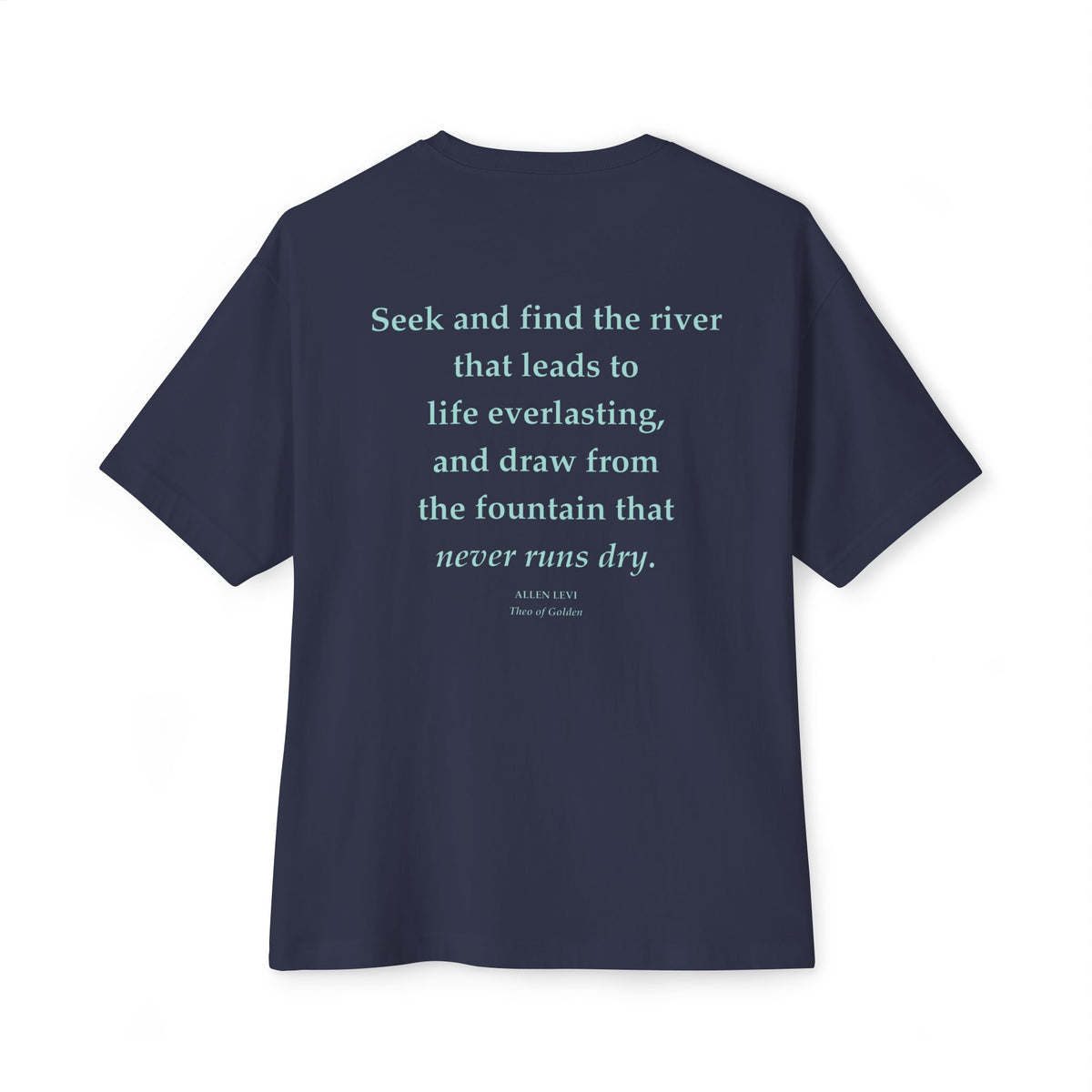 Minimal Aqua Script Oversized Tee