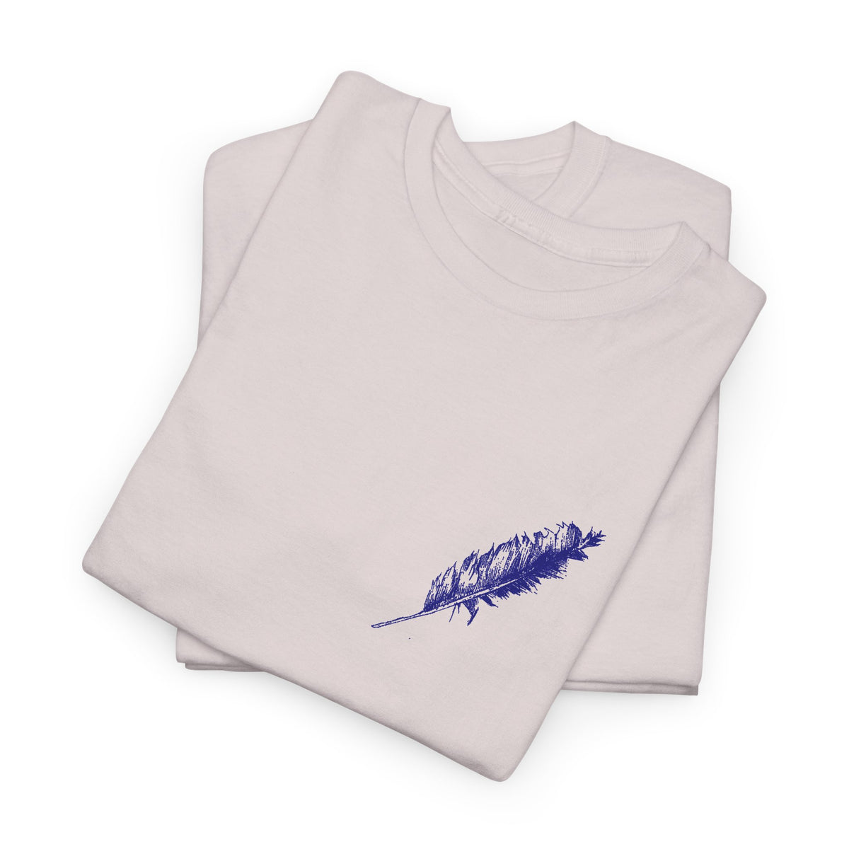 Inspirational Feather Tee — "Seek and find the river that leads to life everlasting" Back Print