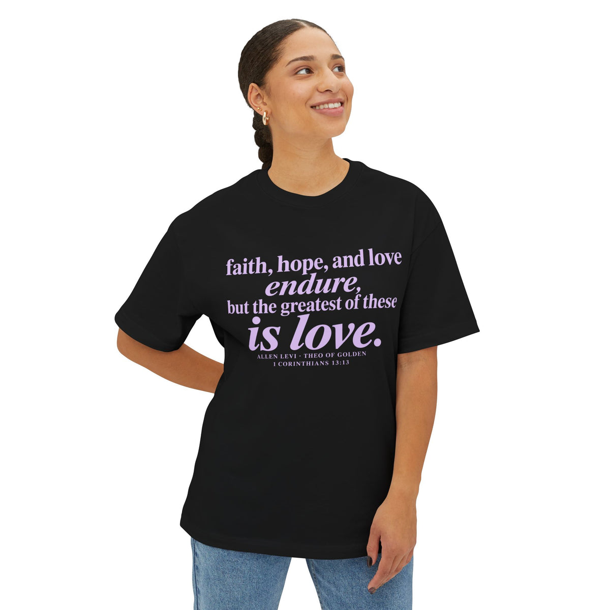 Faith Hope Love Tee — 1 Corinthians Inspirational Christian T‑Shirt