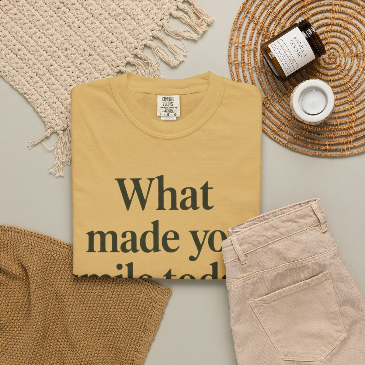 Positive Message T-Shirt — "What Made You Smile Today?" Front & Back Inspirational Tee