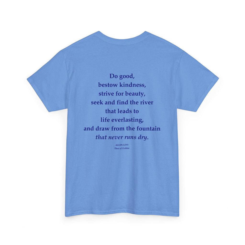 Inspirational Feather Tee — "Do good, bestow kindness" Quote T‑Shirt