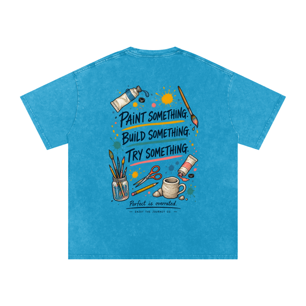 Snow Washed Oversized Cotton T-Shirt