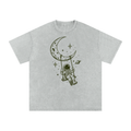 Snow Washed Oversized Cotton T-Shirt