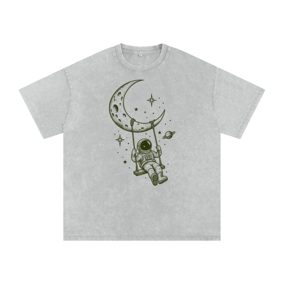Snow Washed Oversized Cotton T-Shirt