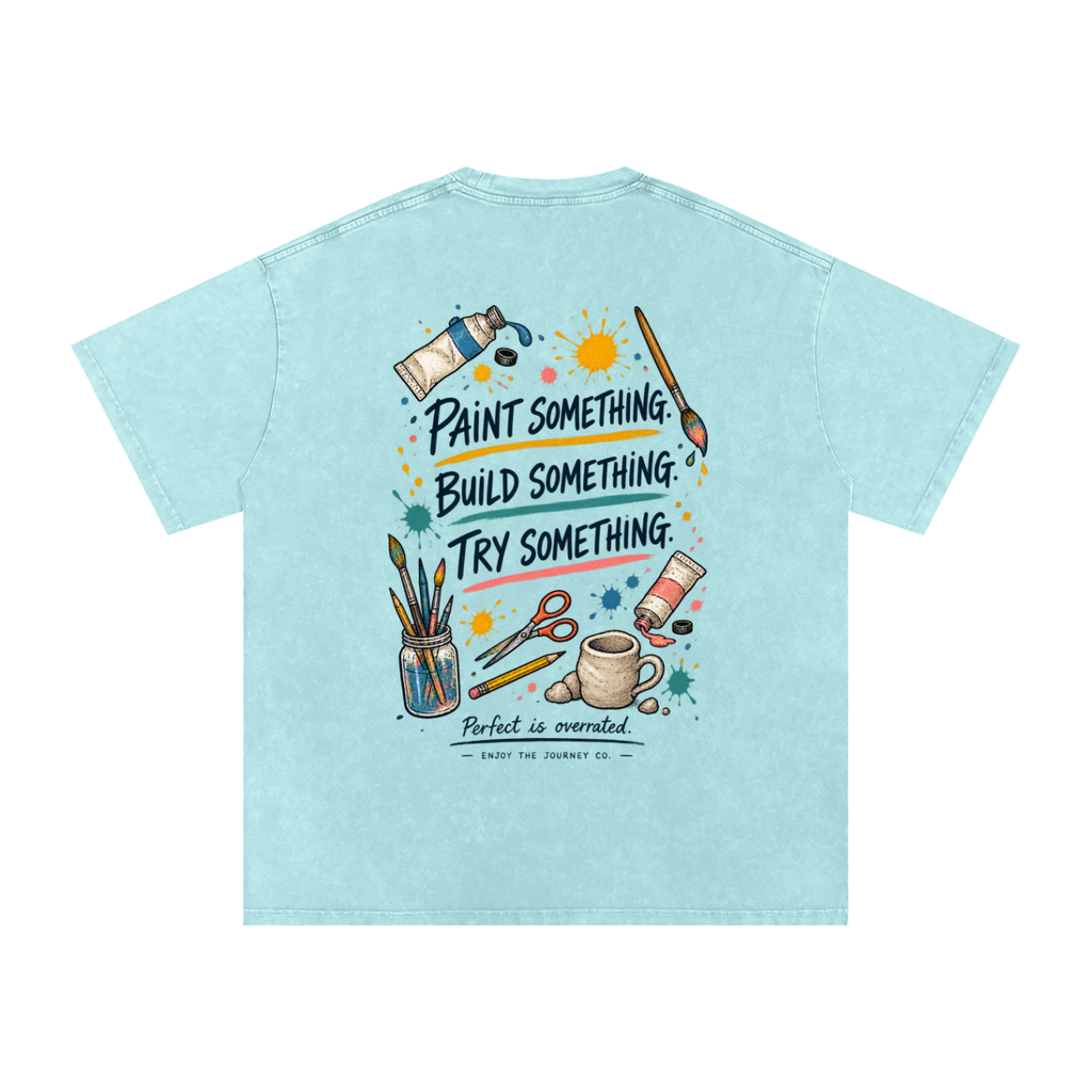 Snow Washed Oversized Cotton T-Shirt