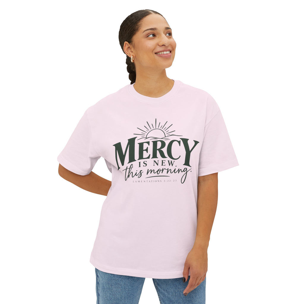 Mercy Is New This Morning Tee — Inspirational Christian Oversized T‑Shirt