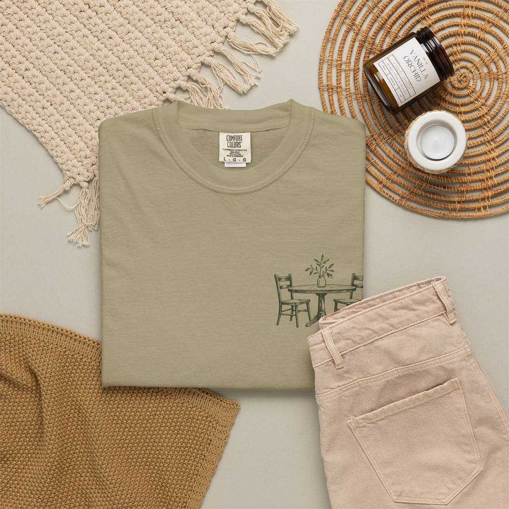 Sit With Me T-Shirt — "Sit With Me. you don't have to eat alone." Comfort Tee