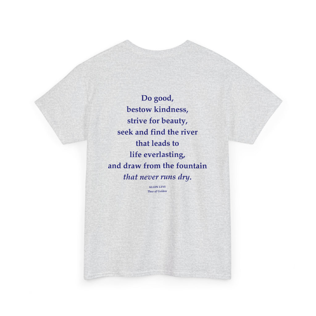 Inspirational Feather Tee — "Do good, bestow kindness" Quote T‑Shirt