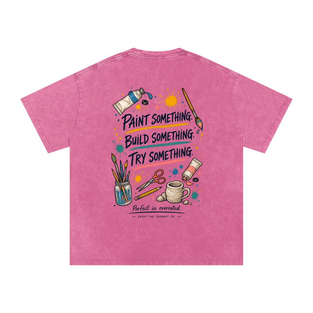 Snow Washed Oversized Cotton T-Shirt