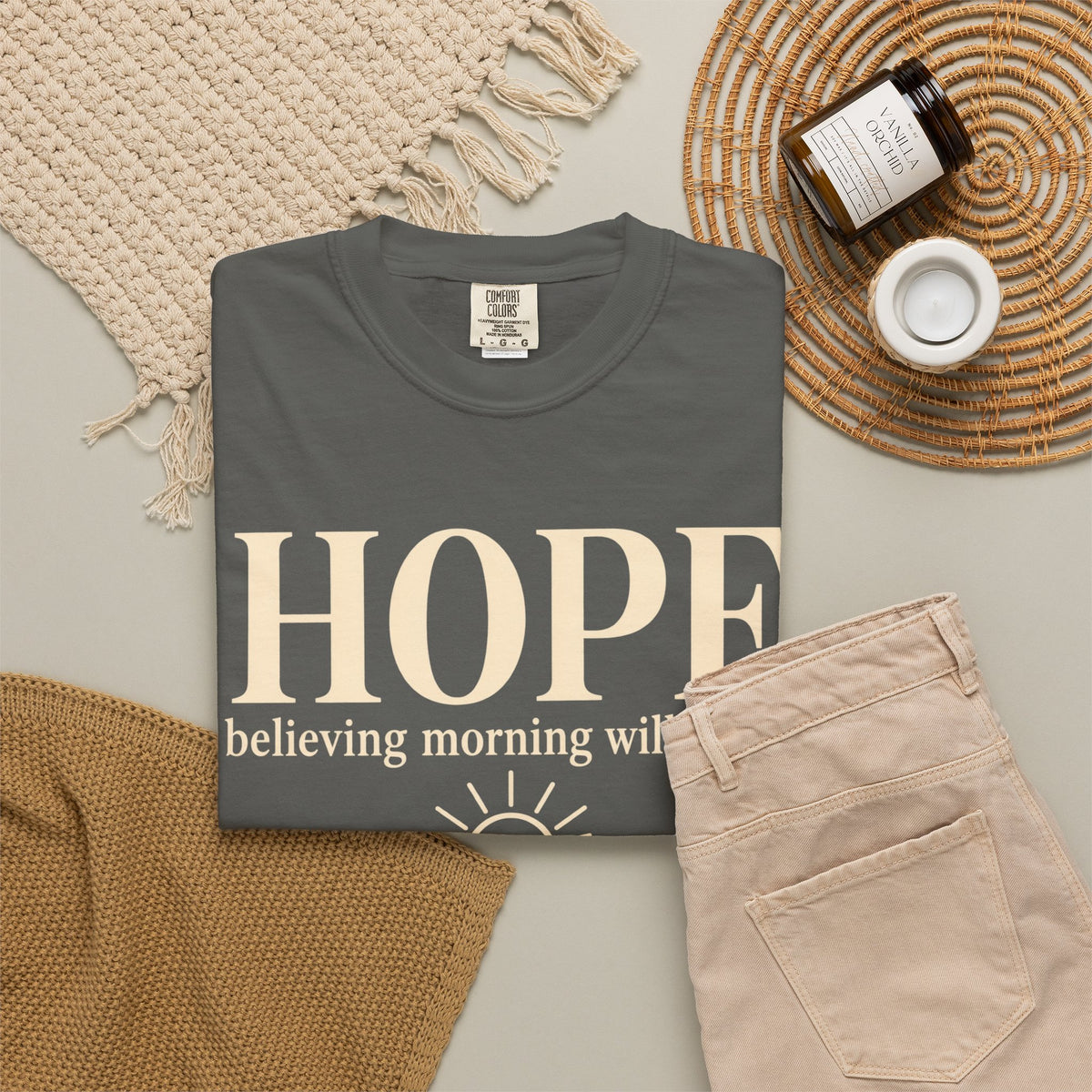 Hope T-Shirt — "believing morning will come" Inspirational Tee