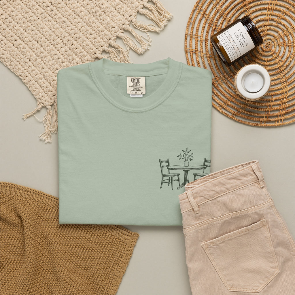 Sit With Me T-Shirt — "Sit With Me. you don't have to eat alone." Comfort Tee