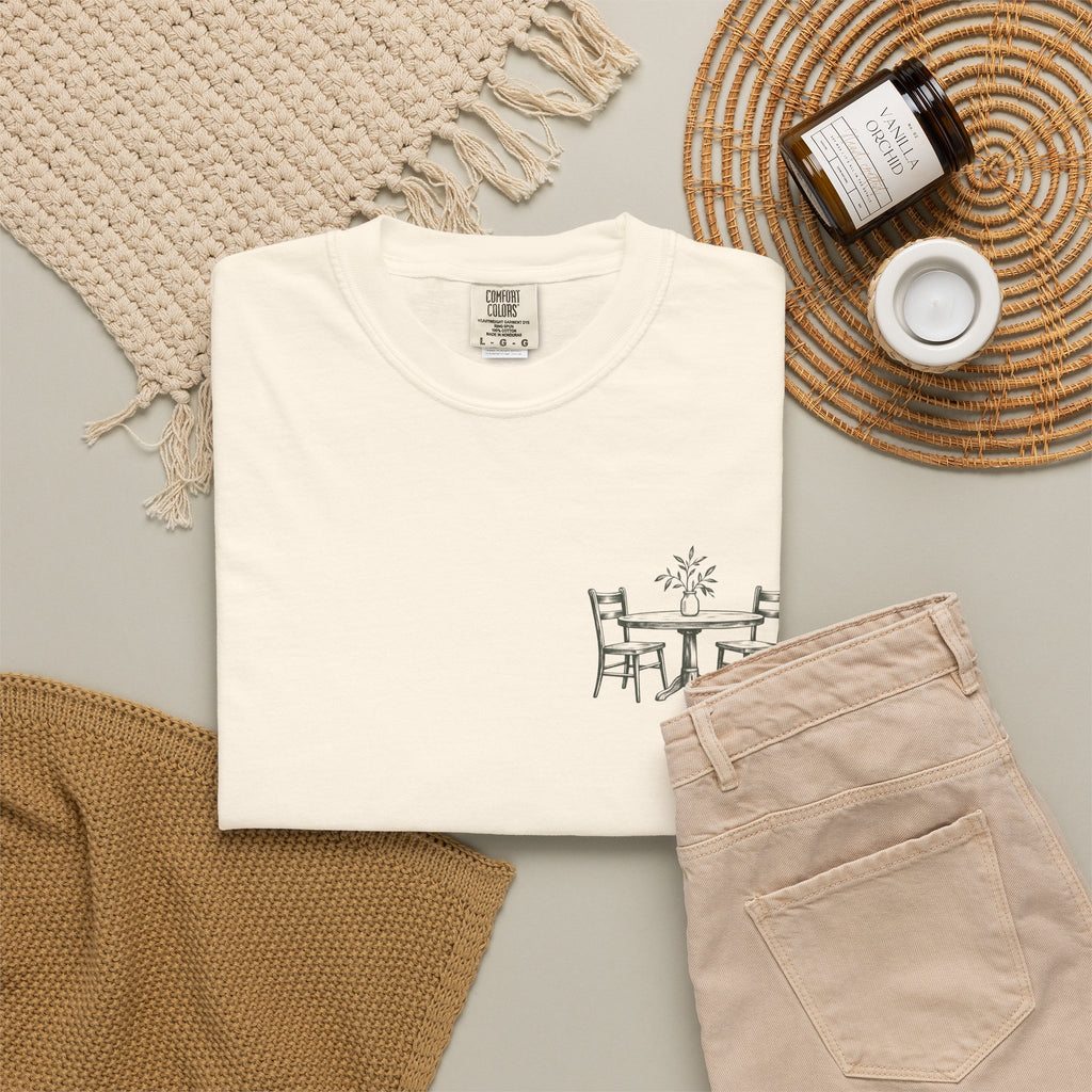 Sit With Me T-Shirt — "Sit With Me. you don't have to eat alone." Comfort Tee