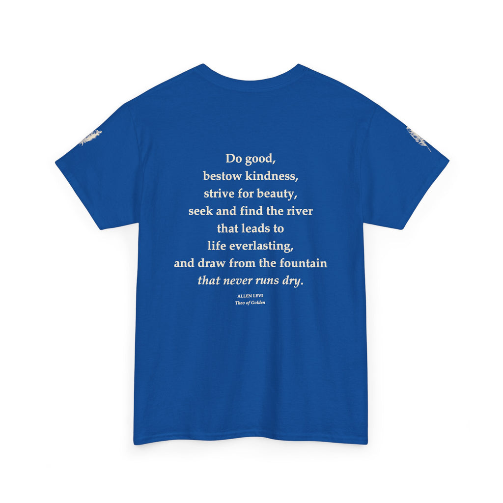 Inspirational Feather Tee — "Do good, bestow kindness" Quote T-Shirt