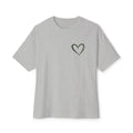Minimal Heart Boxy Tee — Cute Pink Oversized T‑Shirt