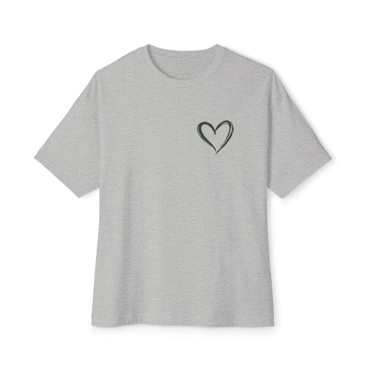 Minimal Heart Boxy Tee — Cute Pink Oversized T‑Shirt