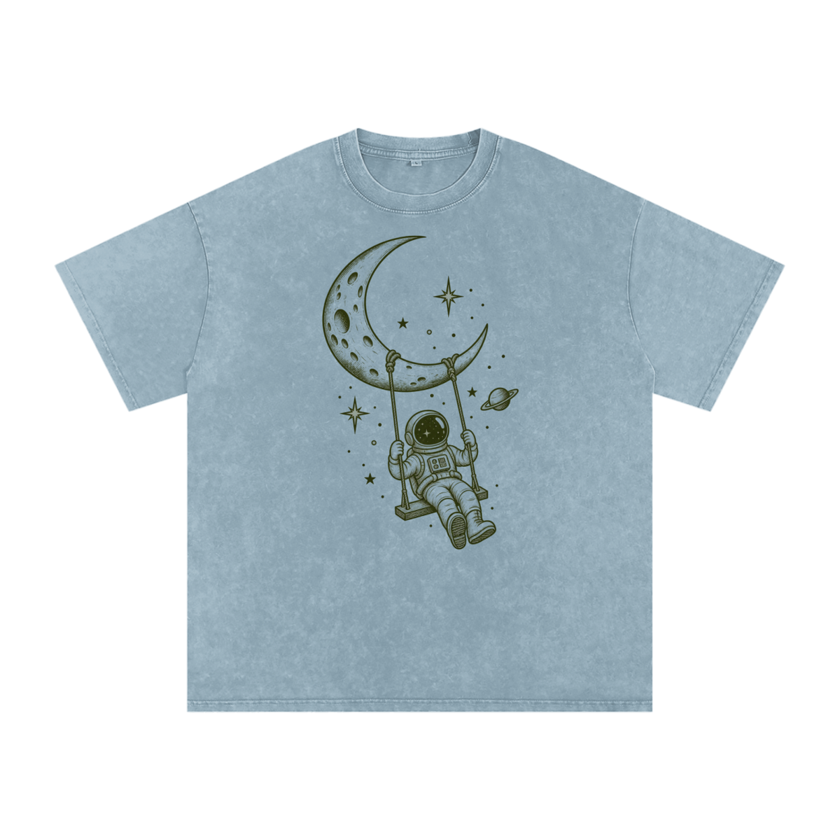 Snow Washed Oversized Cotton T-Shirt