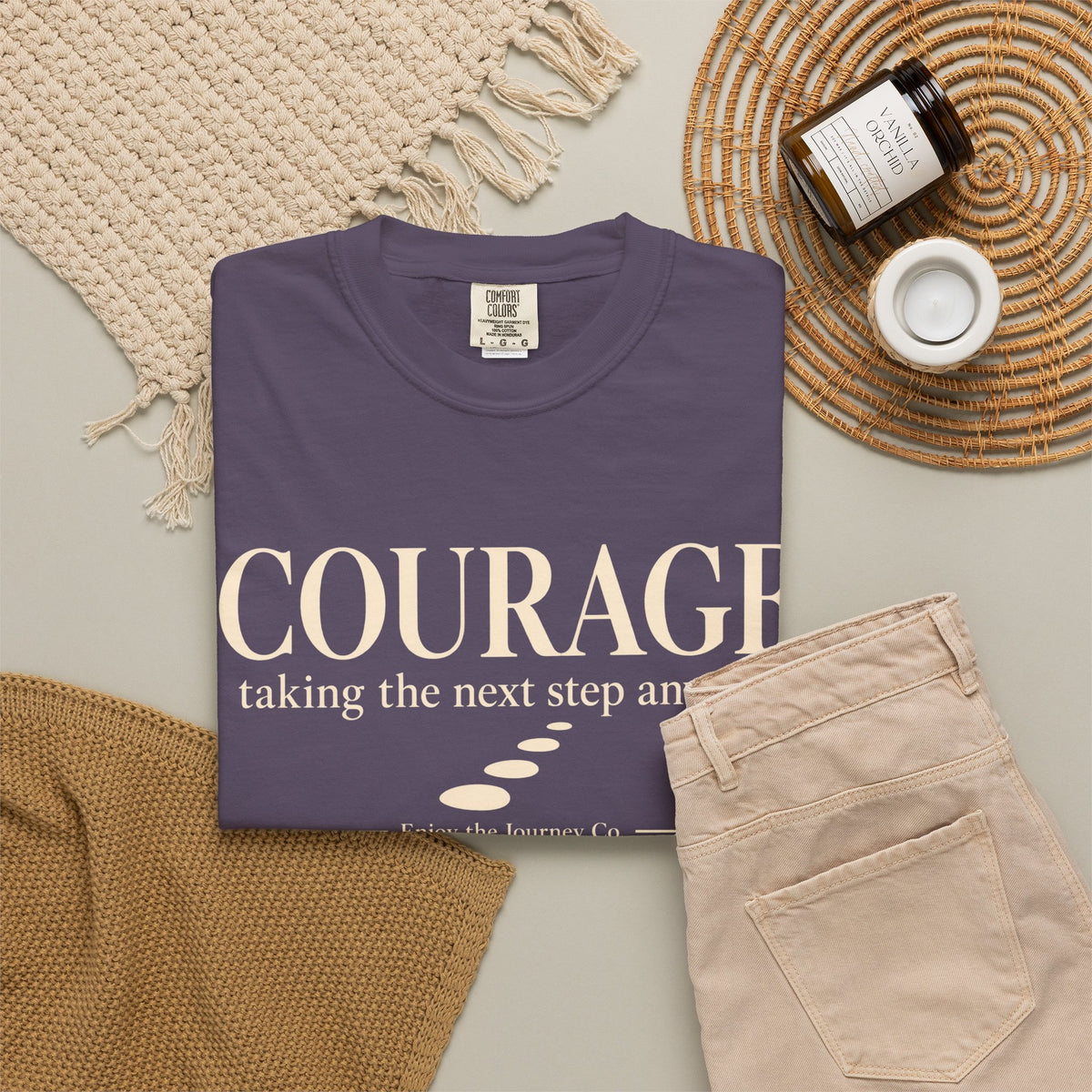 Courage Graphic Tee — "Courage: taking the next step anyway." Inspirational Motivational T‑Shirt
