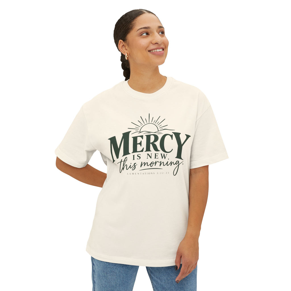 Mercy Is New This Morning Tee — Inspirational Christian Oversized T‑Shirt