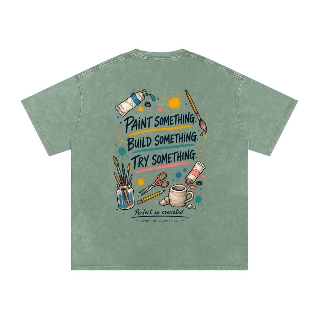 Snow Washed Oversized Cotton T-Shirt