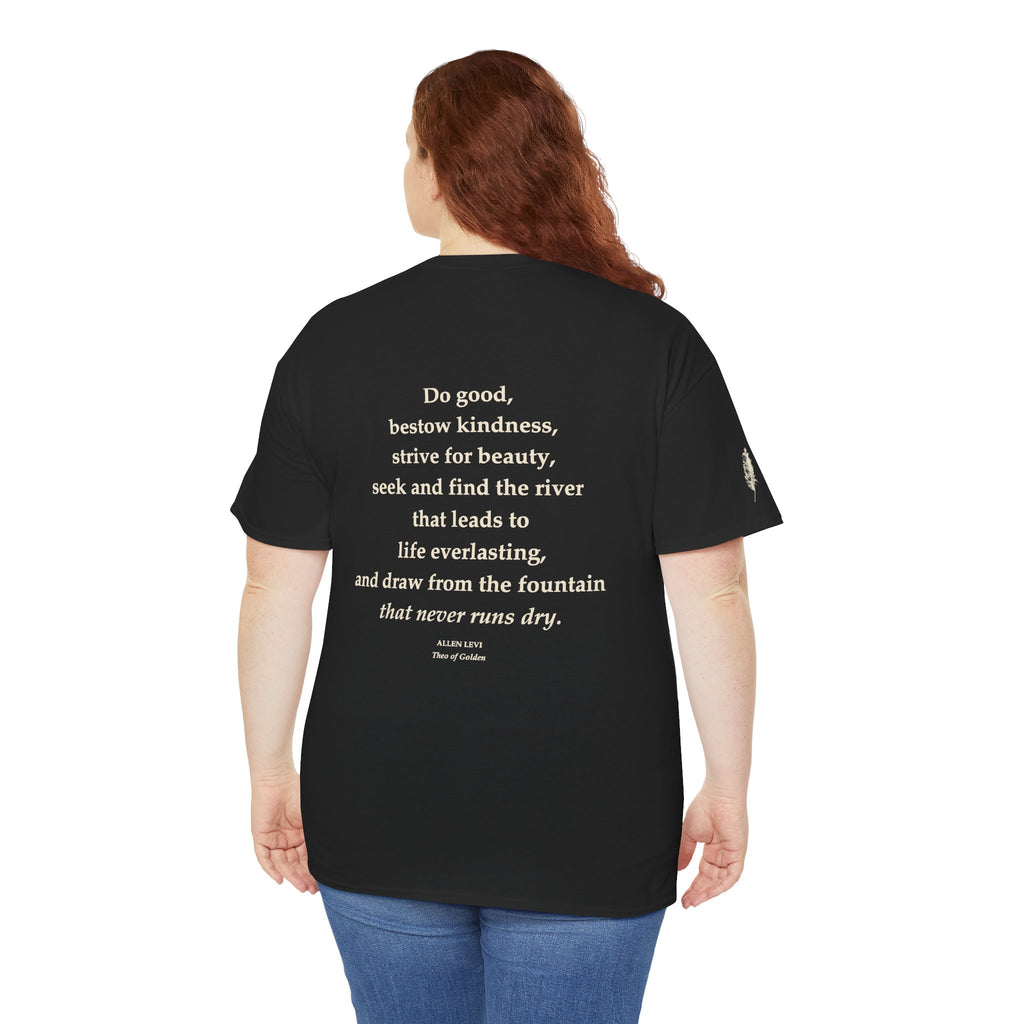 Inspirational Feather Tee — "Do good, bestow kindness" Quote T-Shirt