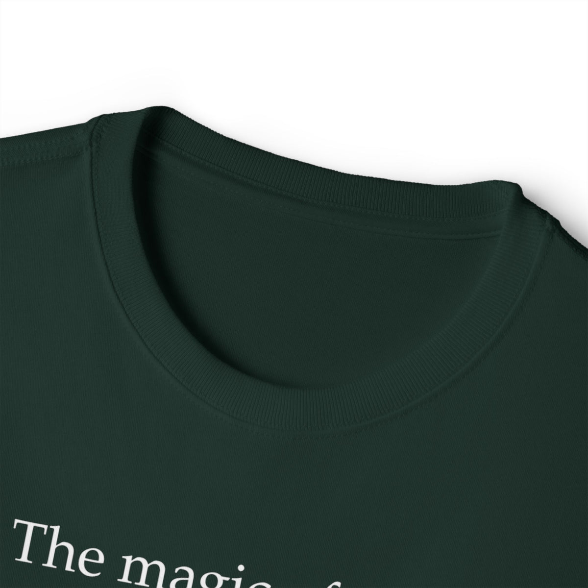 Literary Quote Tee — “The magic of story. The wonder of words.” Black Boxy T-Shirt