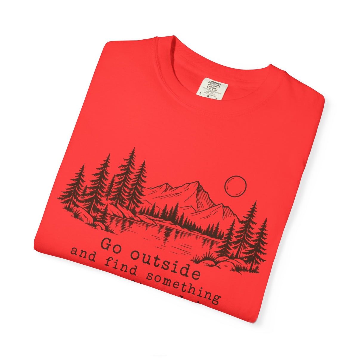 T-Shirt — 'Go Outside' Mountain & Forest Graphic Tee — Adventure Nature Quote