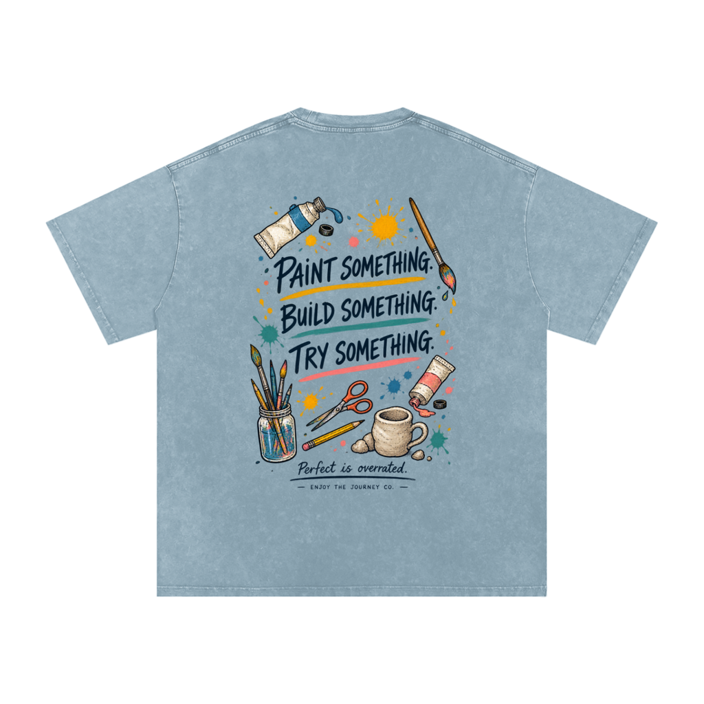 Snow Washed Oversized Cotton T-Shirt