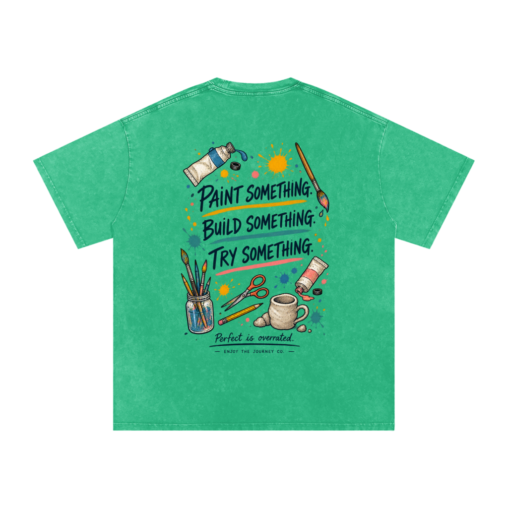 Snow Washed Oversized Cotton T-Shirt
