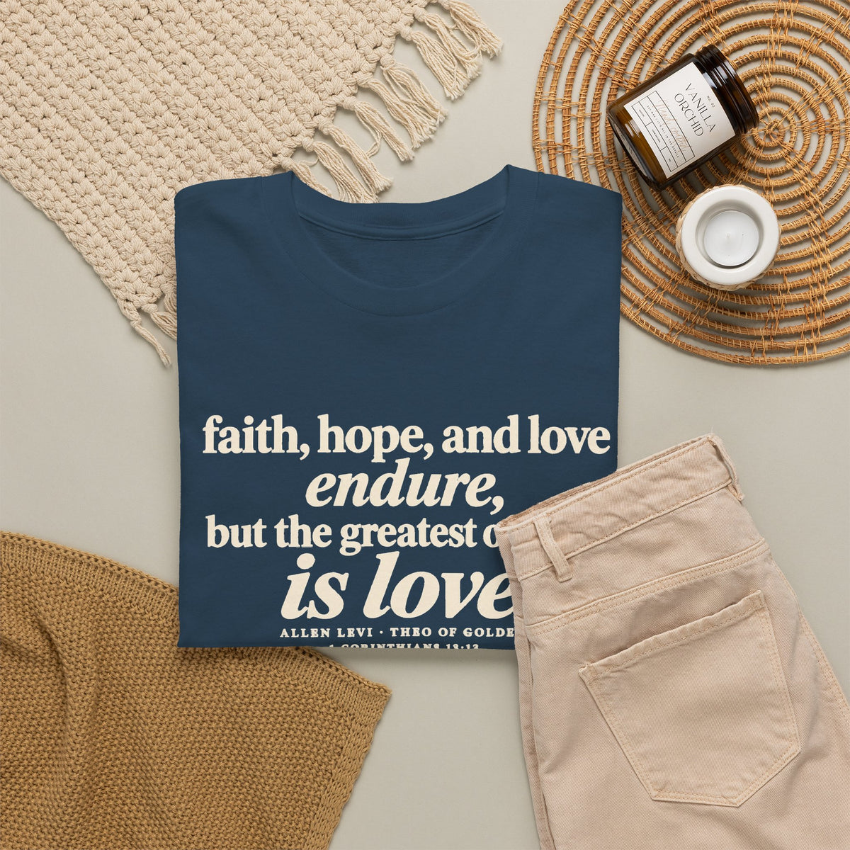 Faith Hope Love Tee — "The Greatest of These Is Love" Biblical Scripture T-Shirt