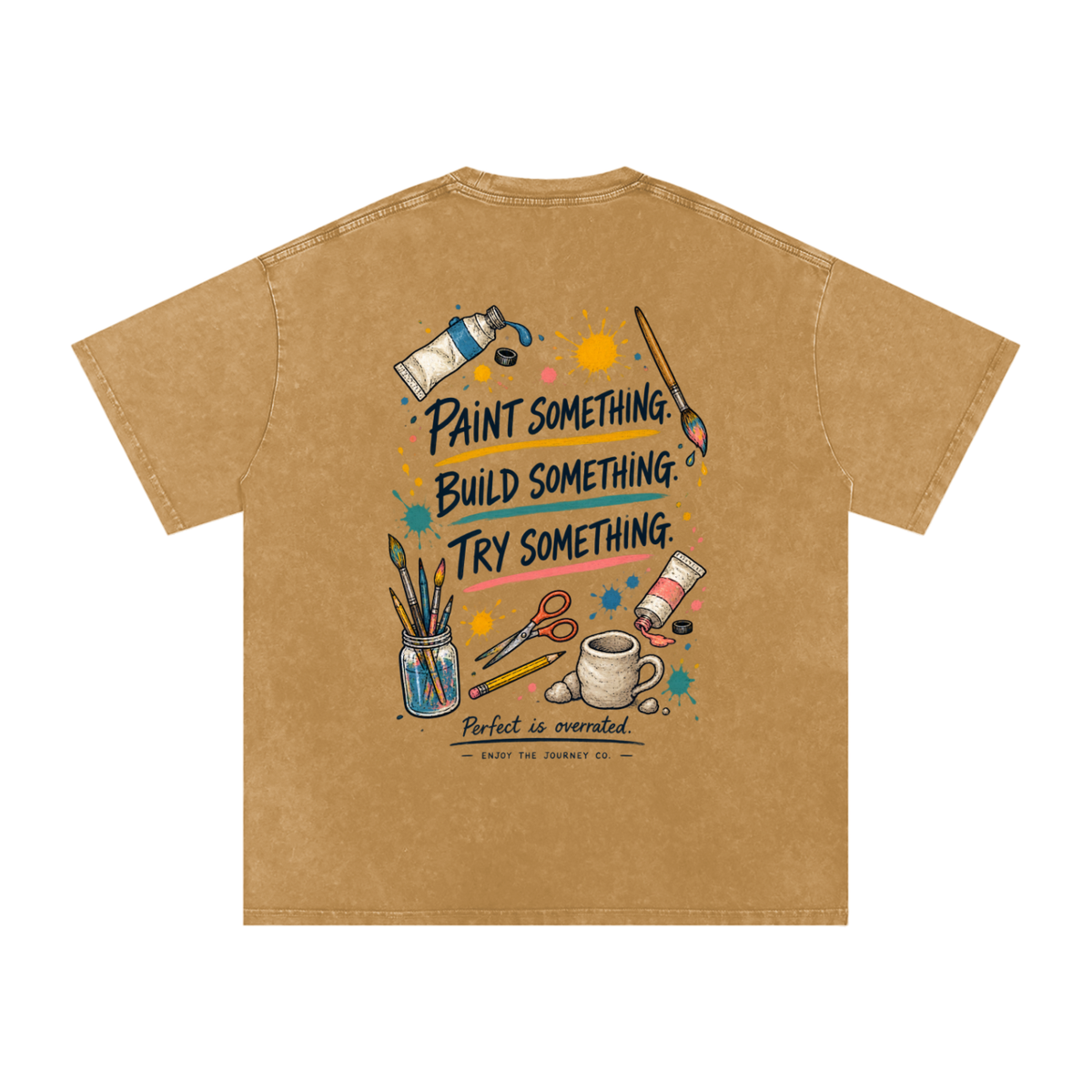 Snow Washed Oversized Cotton T-Shirt