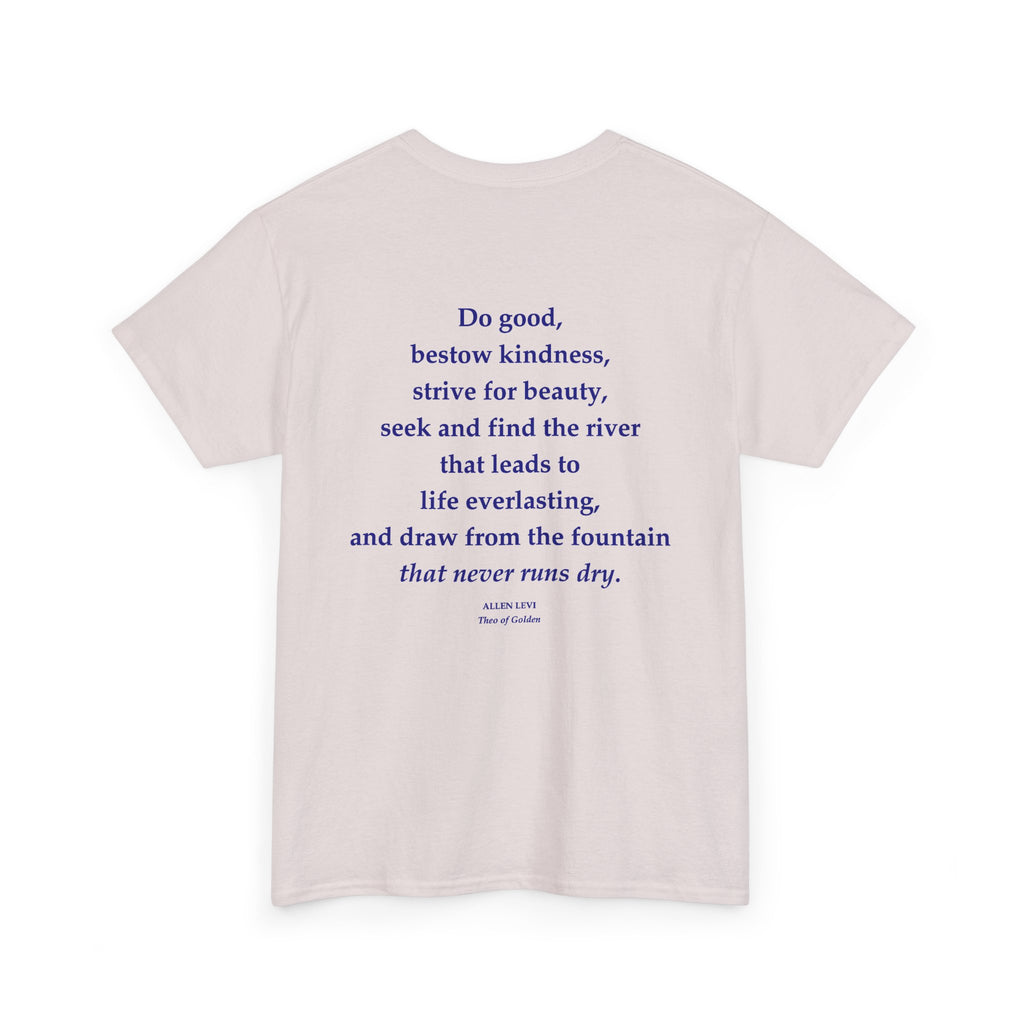 Inspirational Feather Tee — "Do good, bestow kindness" Quote T‑Shirt