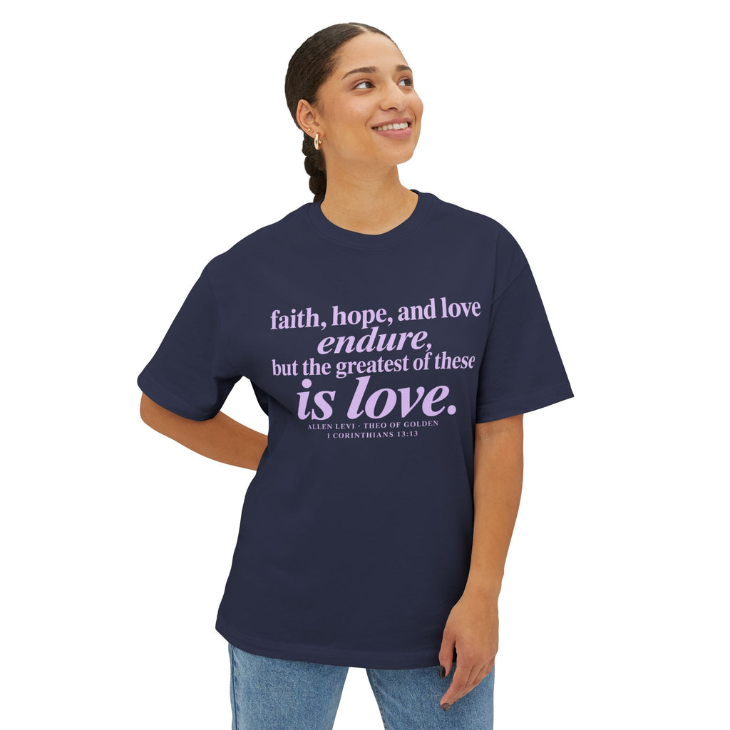 Faith Hope Love Tee — 1 Corinthians Inspirational Christian T‑Shirt