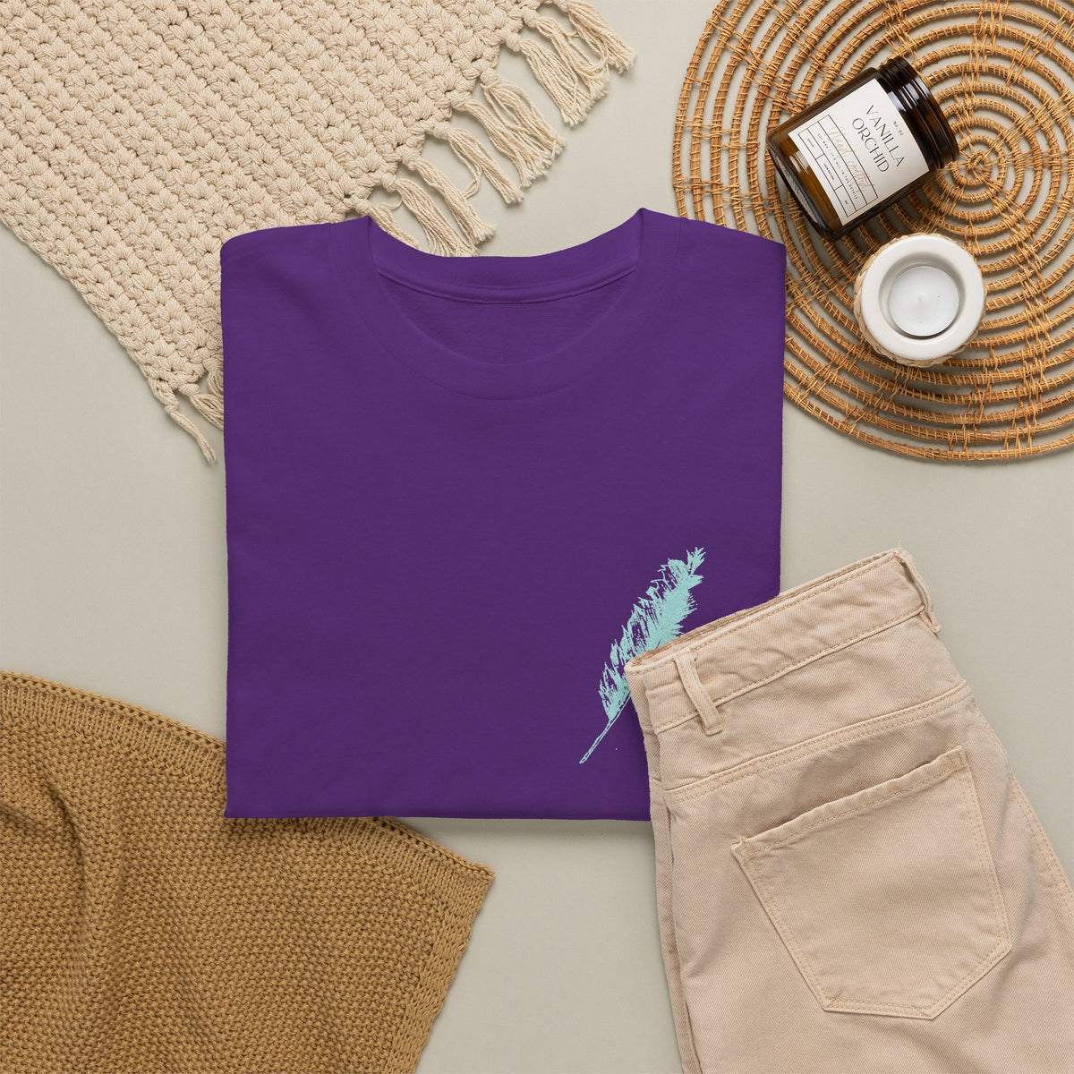 Inspirational Feather Tee — "Seek and find the river" Quote T‑Shirt
