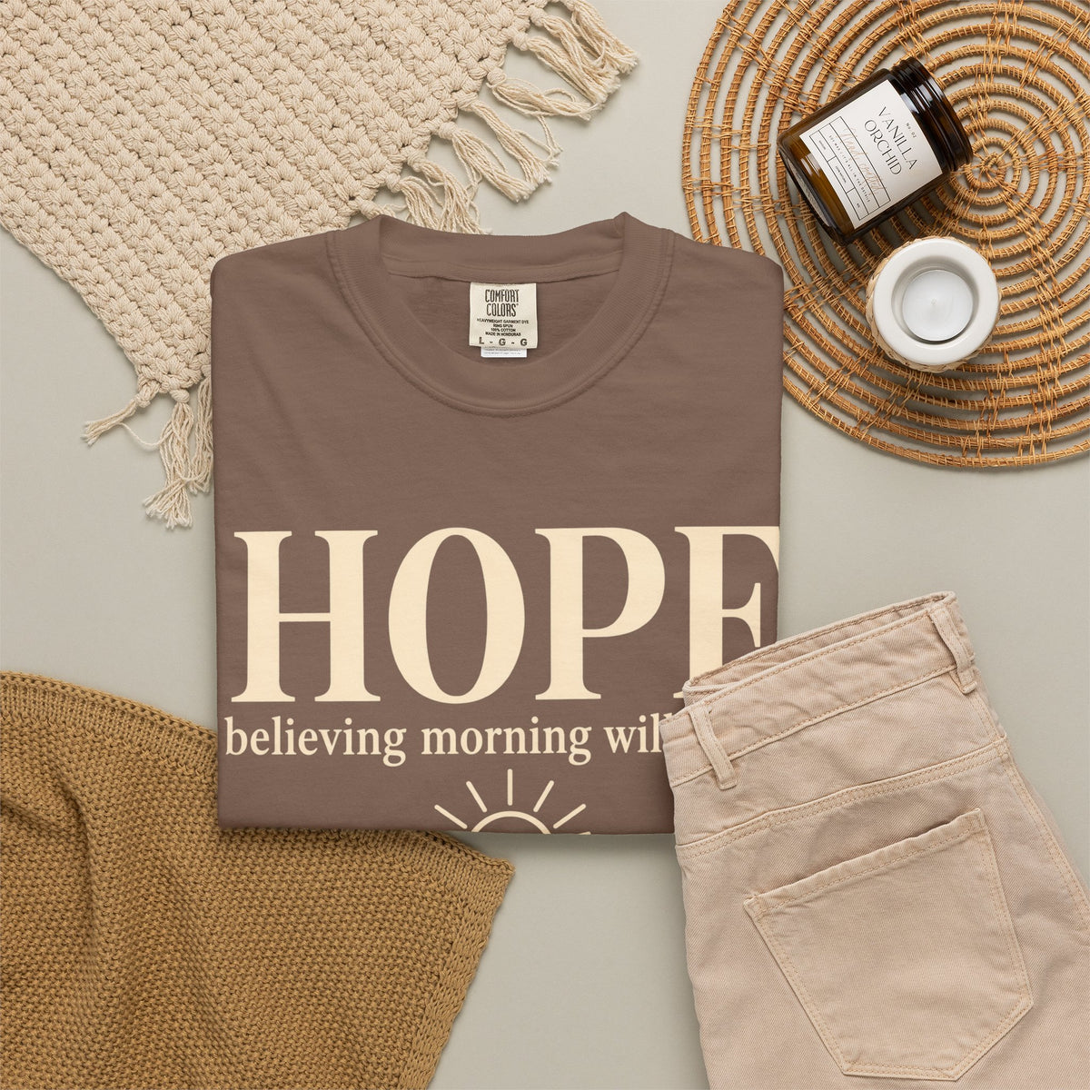 Hope T-Shirt — "believing morning will come" Inspirational Tee