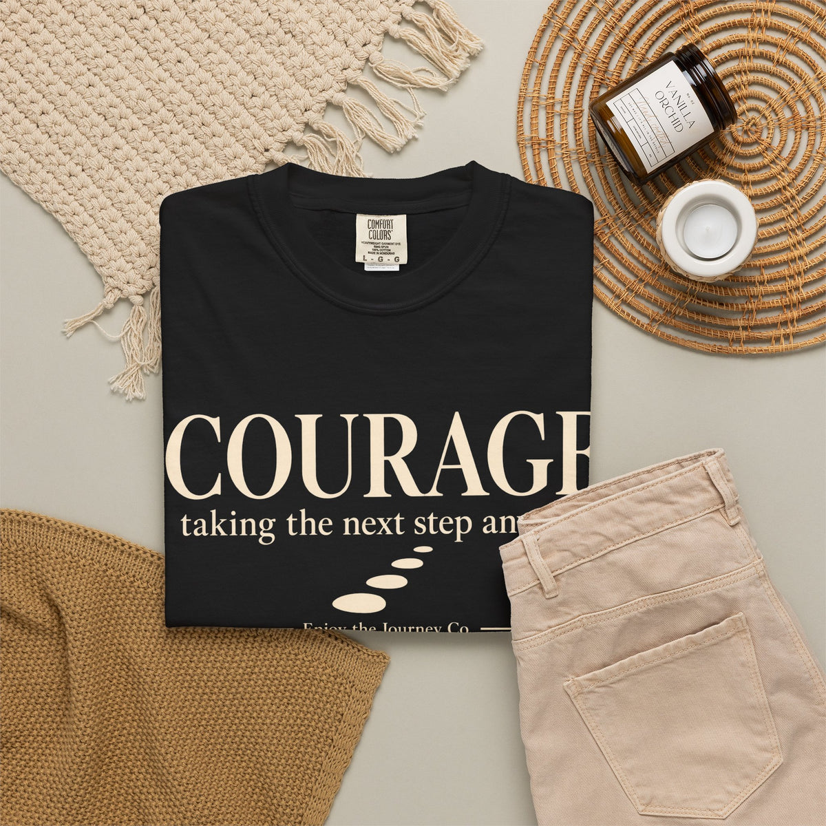 Courage Graphic Tee — "Courage: taking the next step anyway." Inspirational Motivational T‑Shirt