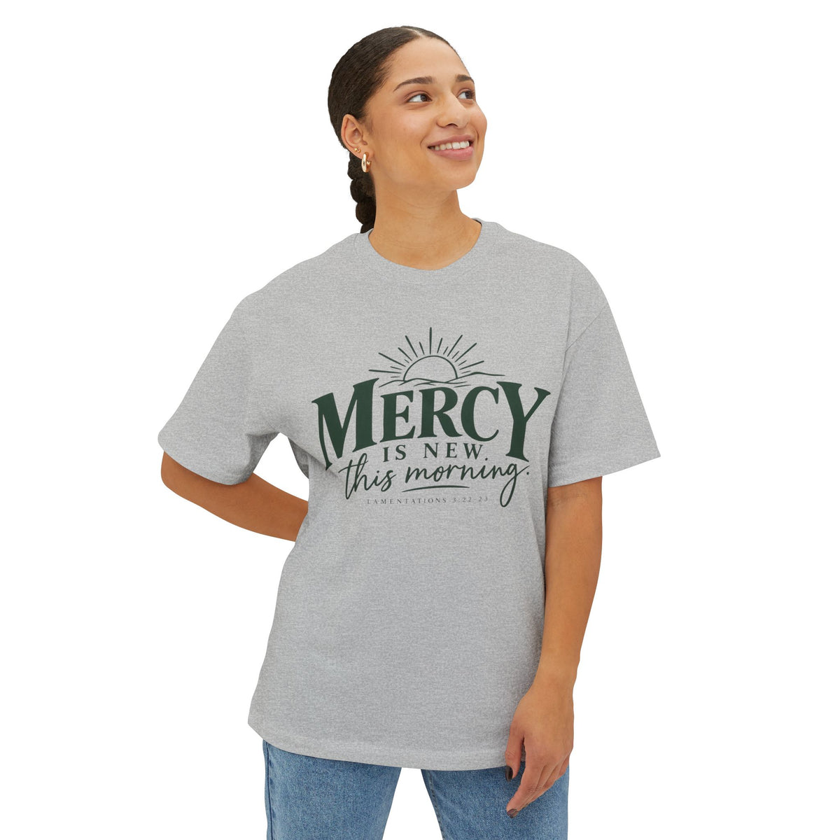 Mercy Is New This Morning Tee — Inspirational Christian Oversized T‑Shirt