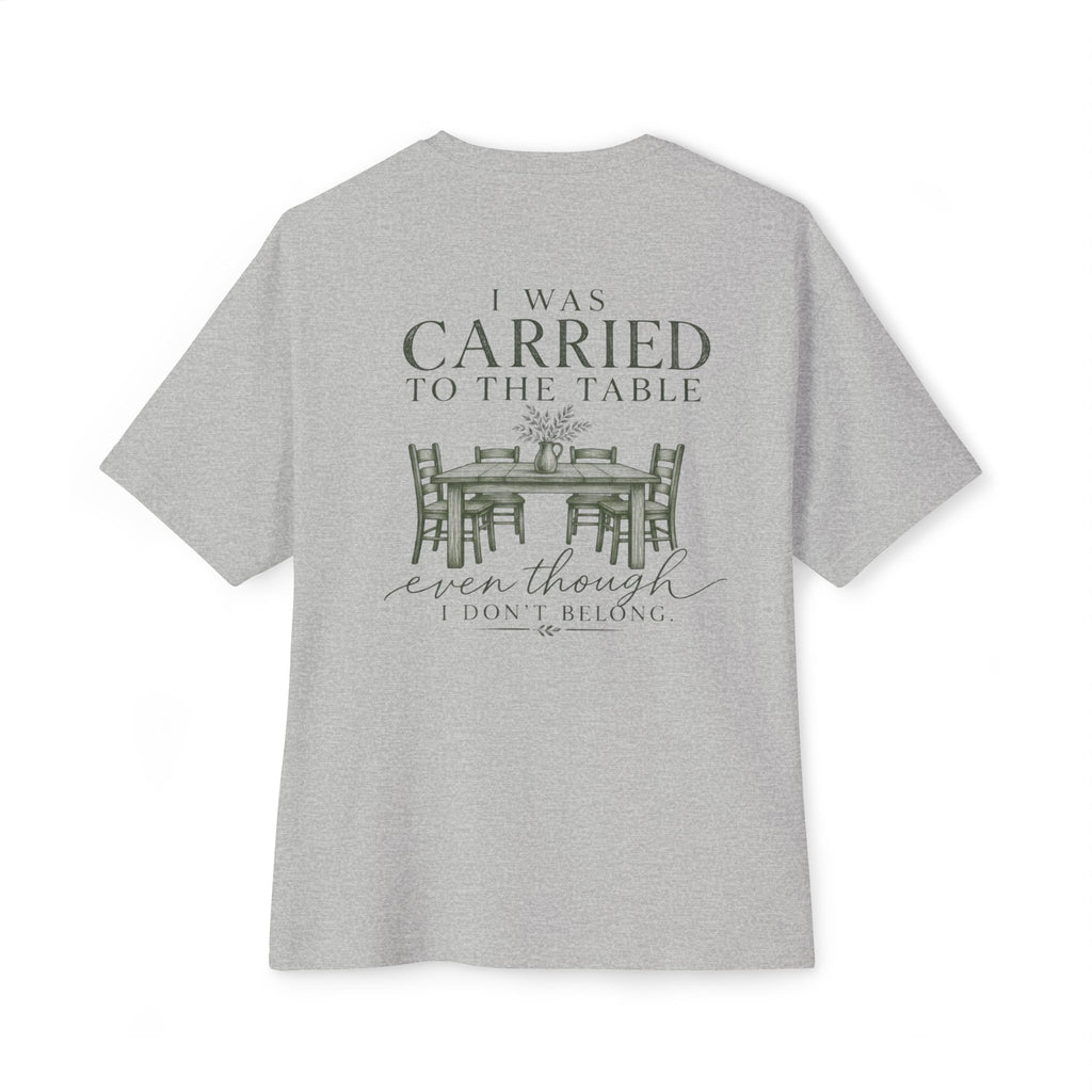 Cross & Heart Minimal Tee — Christian Faith Pink Boxy T-Shirt