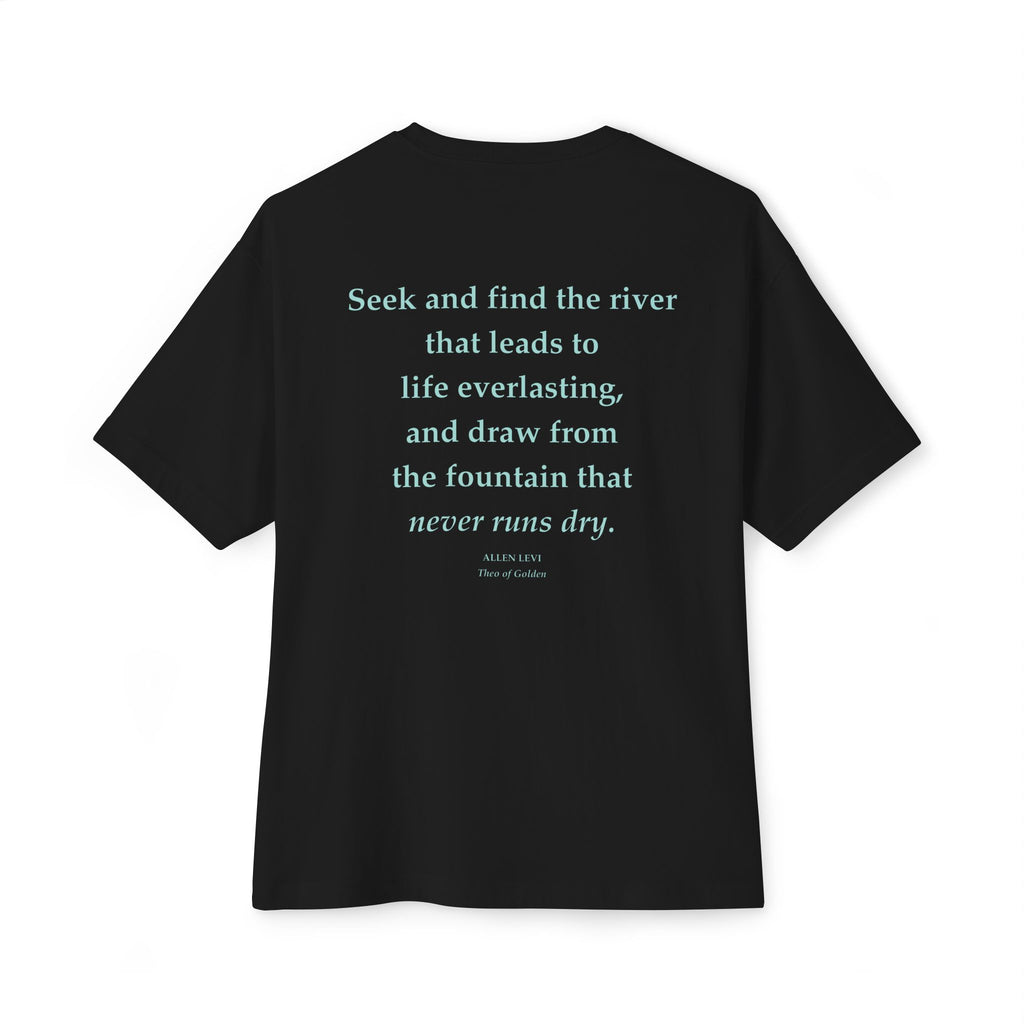Minimal Aqua Script Oversized Tee