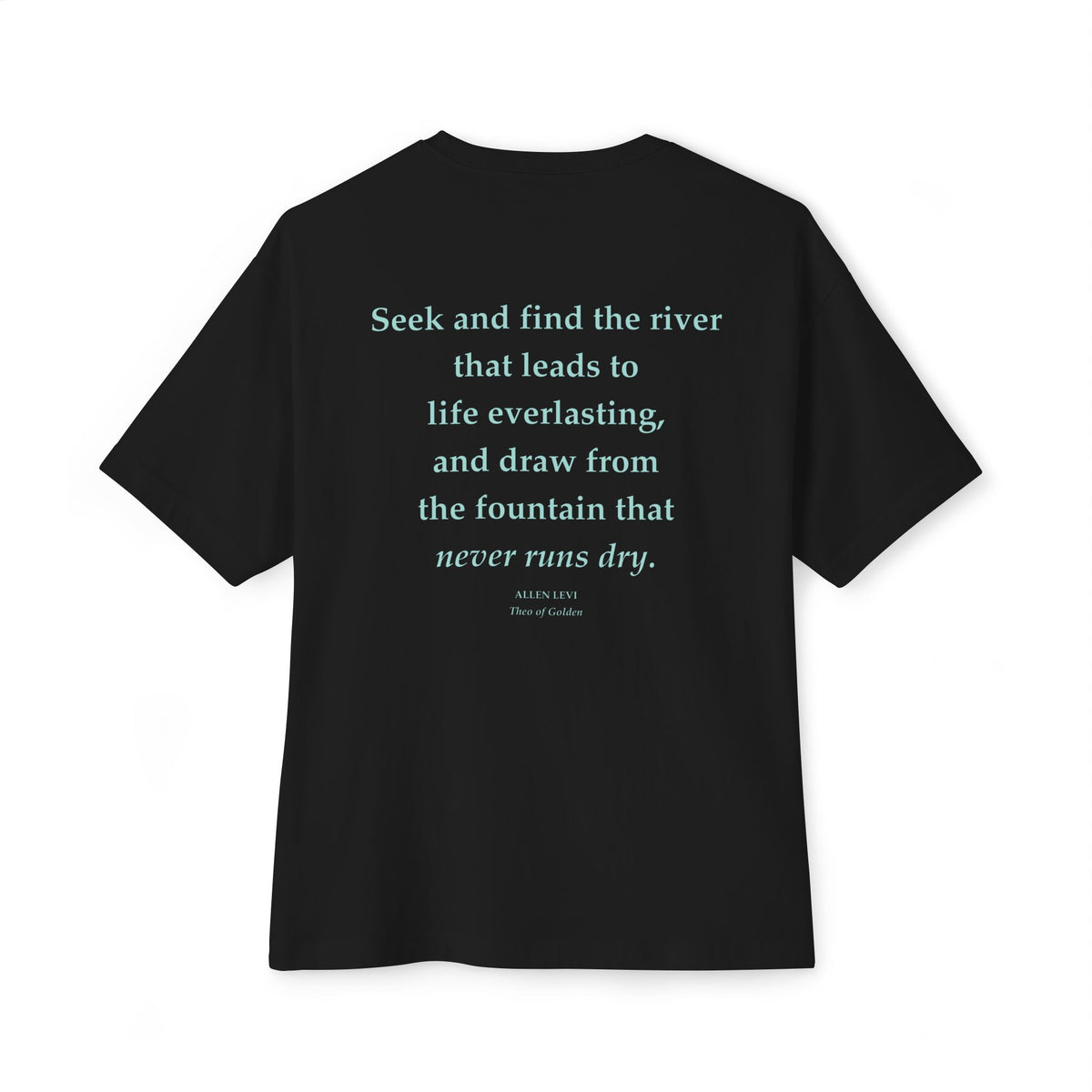 Minimal Aqua Script Oversized Tee