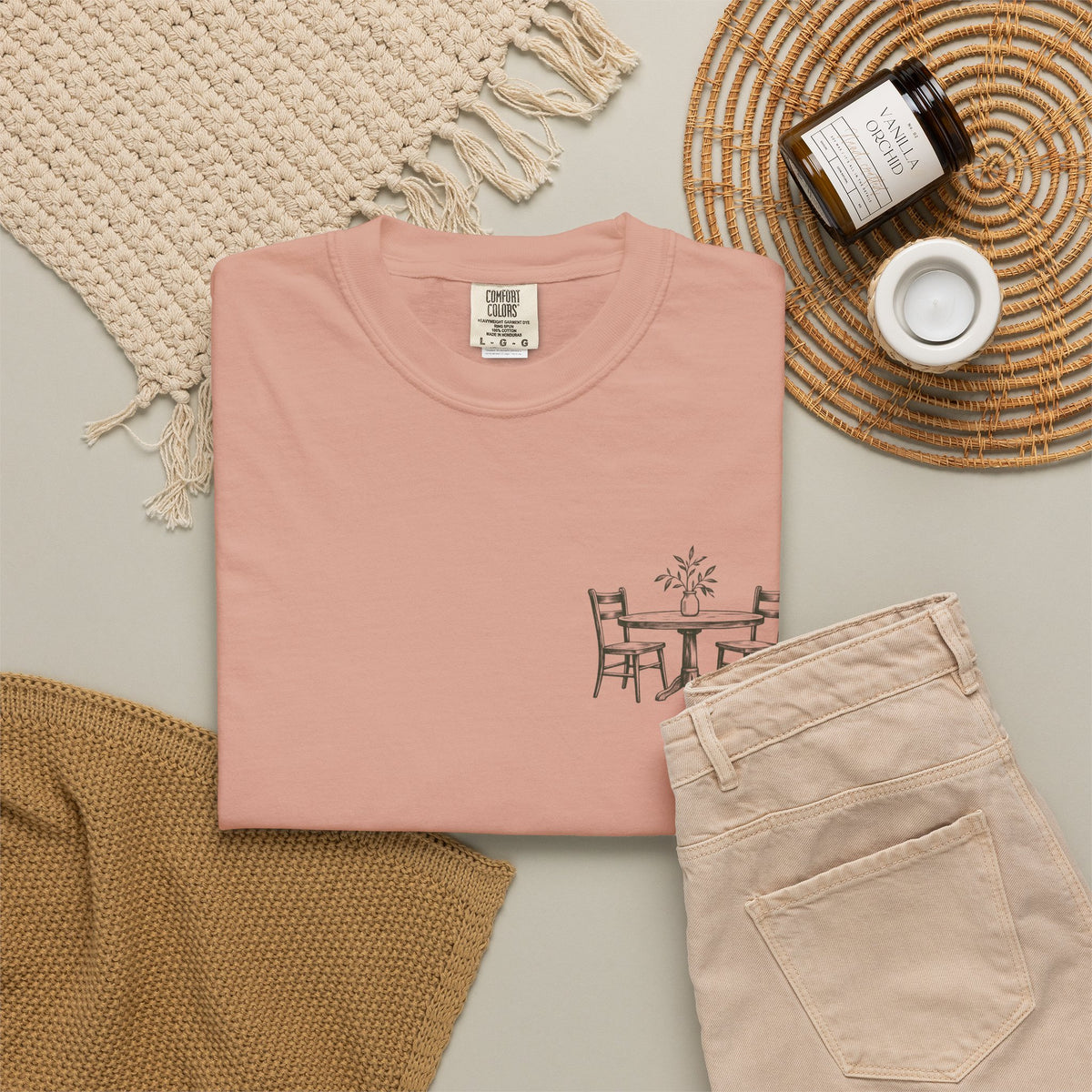 Sit With Me T-Shirt — "Sit With Me. you don't have to eat alone." Comfort Tee