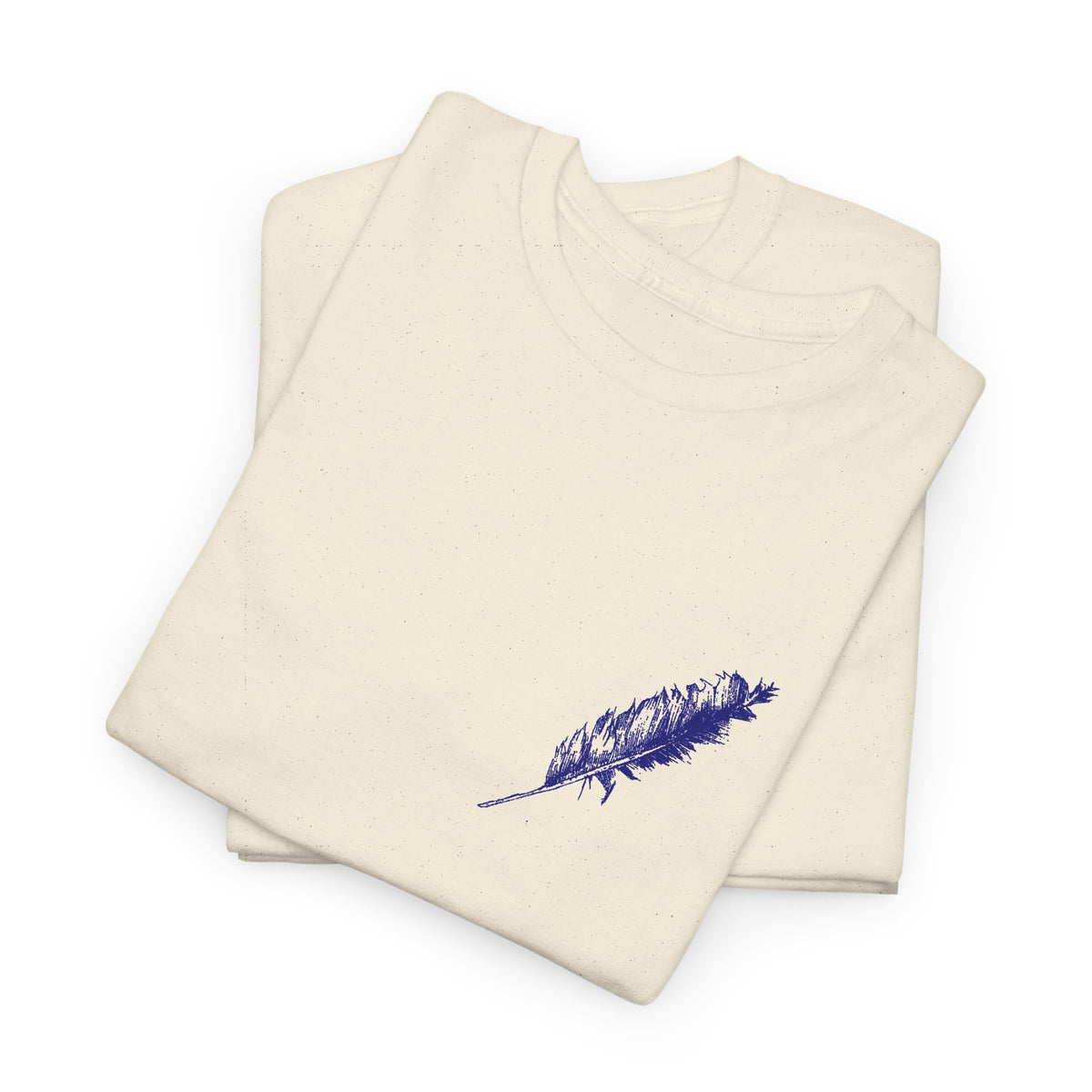 Inspirational Feather Tee — "Seek and find the river that leads to life everlasting" Back Print