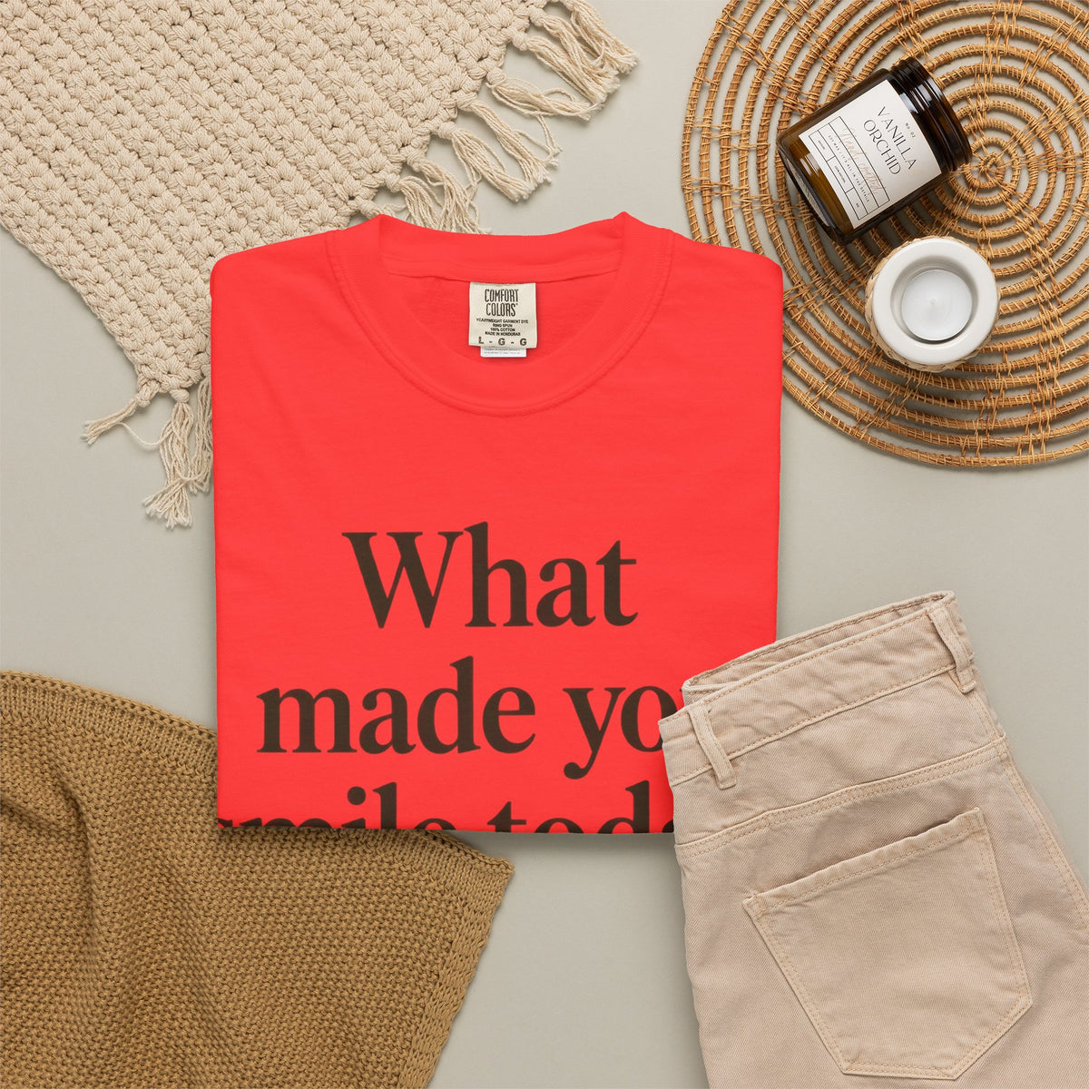 Positive Message T-Shirt — "What Made You Smile Today?" Front & Back Inspirational Tee