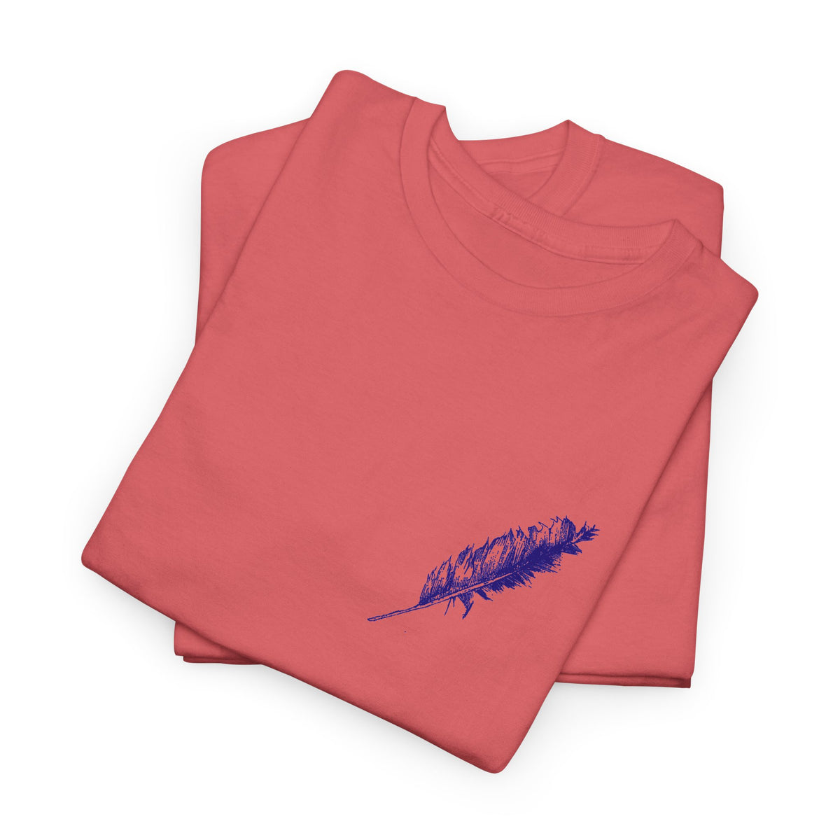 Inspirational Feather Tee — "Seek and find the river that leads to life everlasting" Back Print