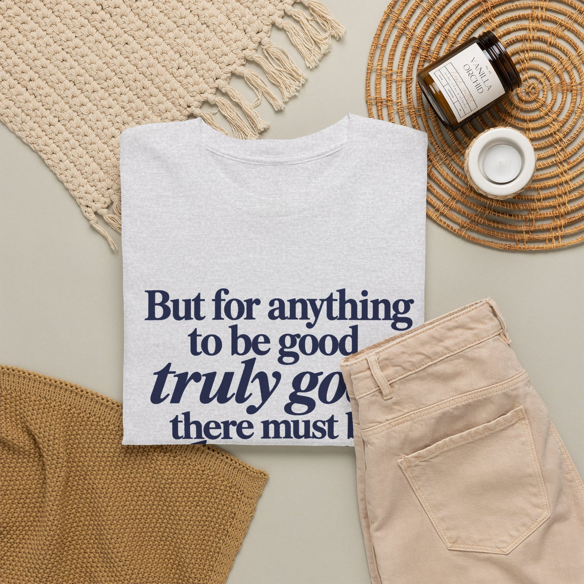 Quote T‑Shirt — "But for anything to be good, truly good, there must be love in it." (Allen Levi)