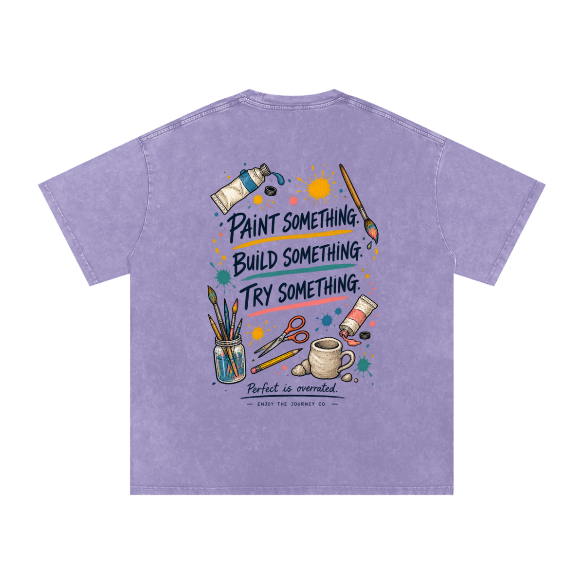 Snow Washed Oversized Cotton T-Shirt