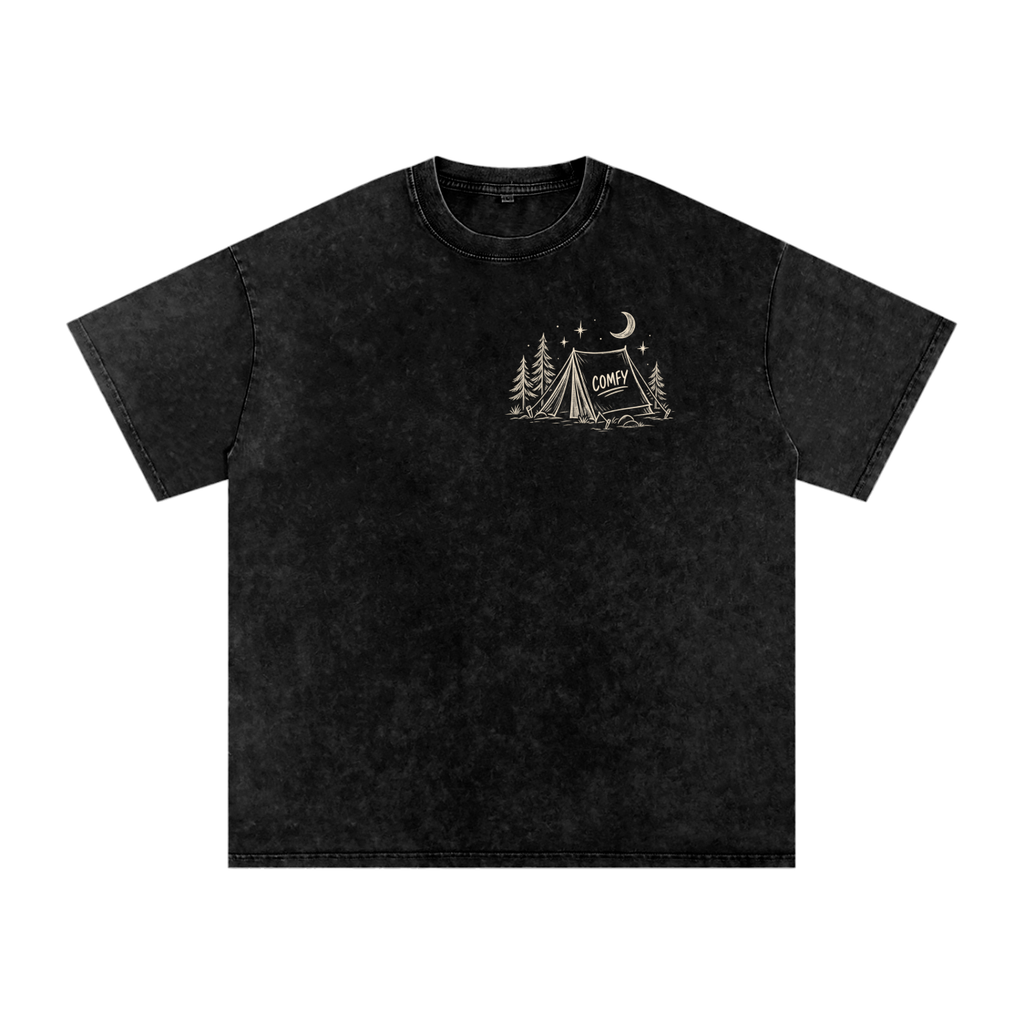 Snow Washed Oversized Cotton T-Shirt