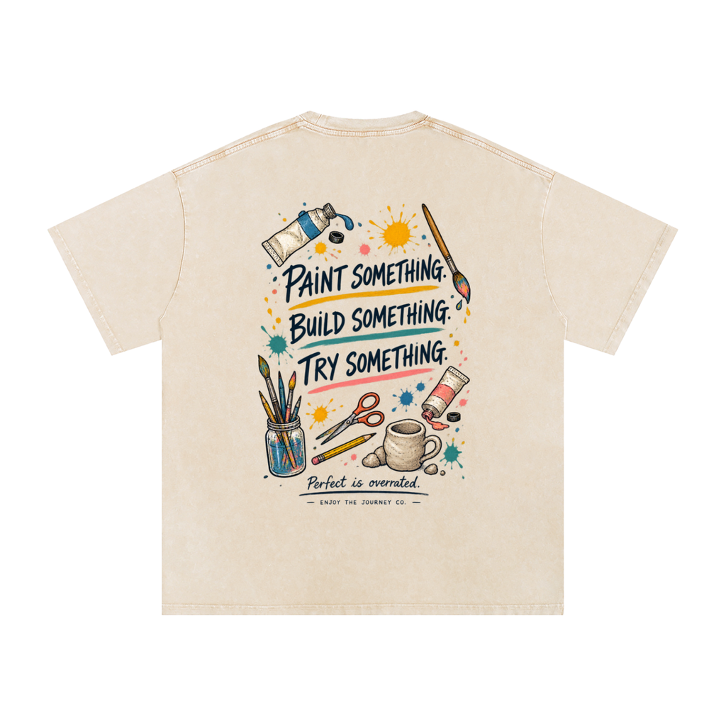 Snow Washed Oversized Cotton T-Shirt
